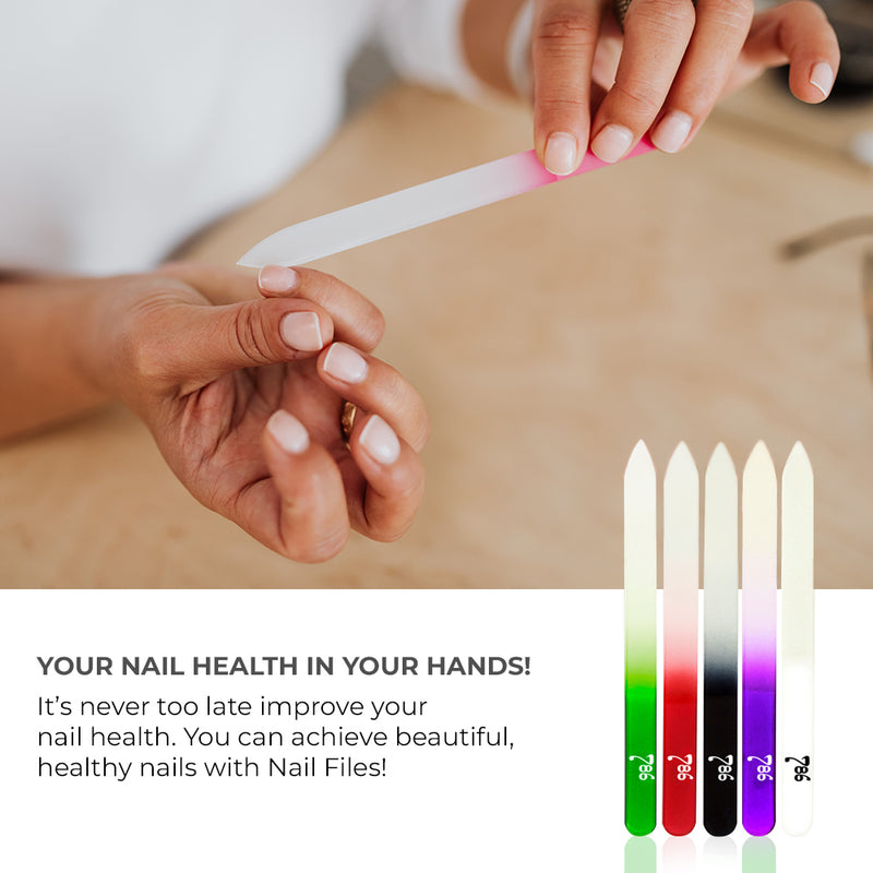 786 Cosmetics Crystal Nail Files - Pack of 10 Colours